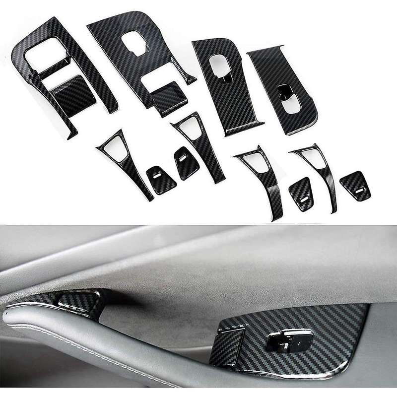 14PCS Car Inner Door Armrest Window Lift Button Cover Trim Kit for 2016-2019 Window Lift Cover Trims