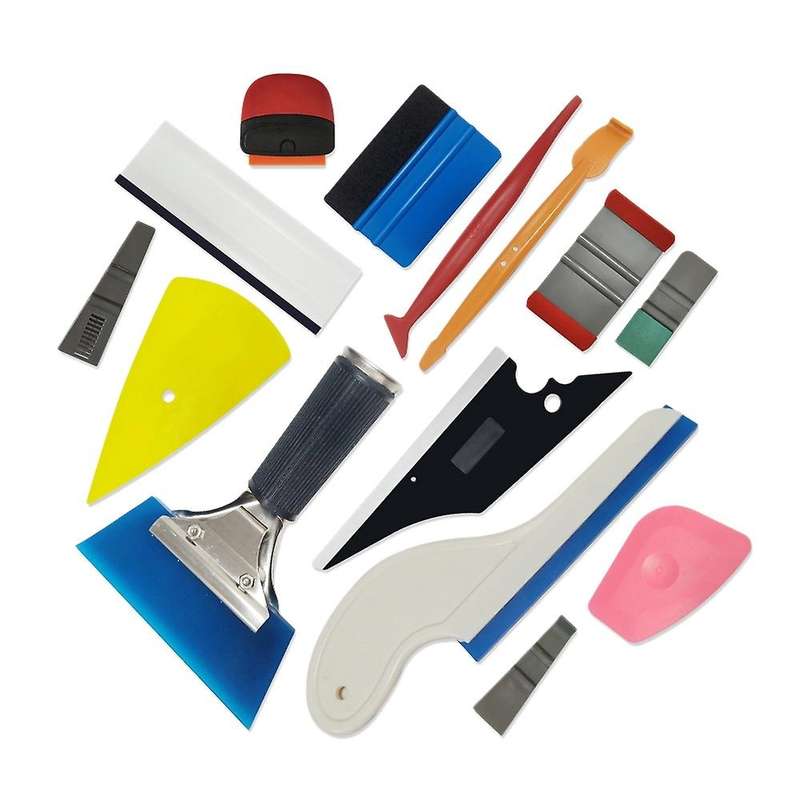 14Pcs Car Window Tool Kit Carbon Fiber Vinyl Film Sticker Car Wrap Tool Tinting Magnetic Squeegee Sc
