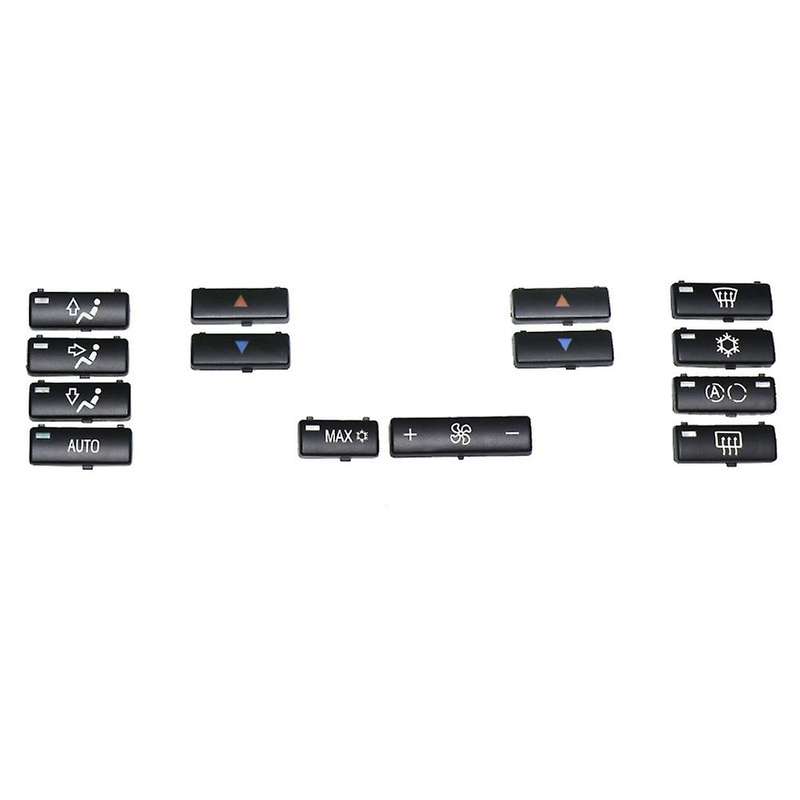 14Pcs Car Climate Control Conditioning Switch Button Covers for X5 E53 1999-2006 E39 1996-2002 64116