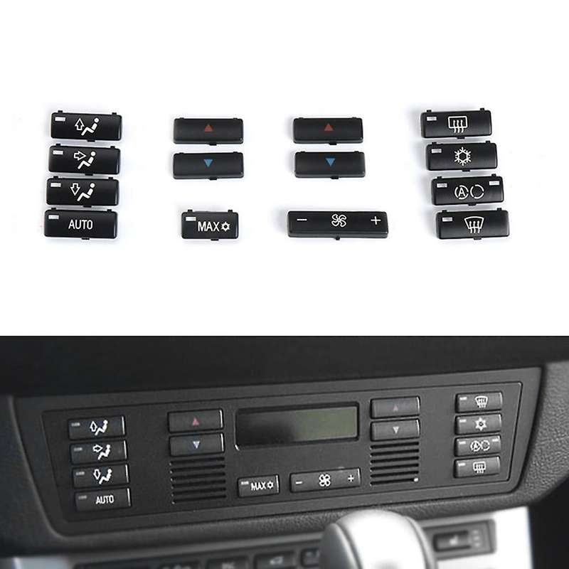 14Pcs Car Climate Control Conditioning Switch Button Covers for X5 E53 1999-2006 E39 1996-2002 64116