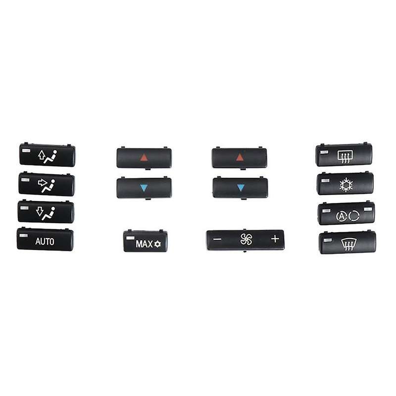 14Pcs Car Climate Control Conditioning Switch Button Covers for X5 E53 1999-2006 E39 1996-2002 64116