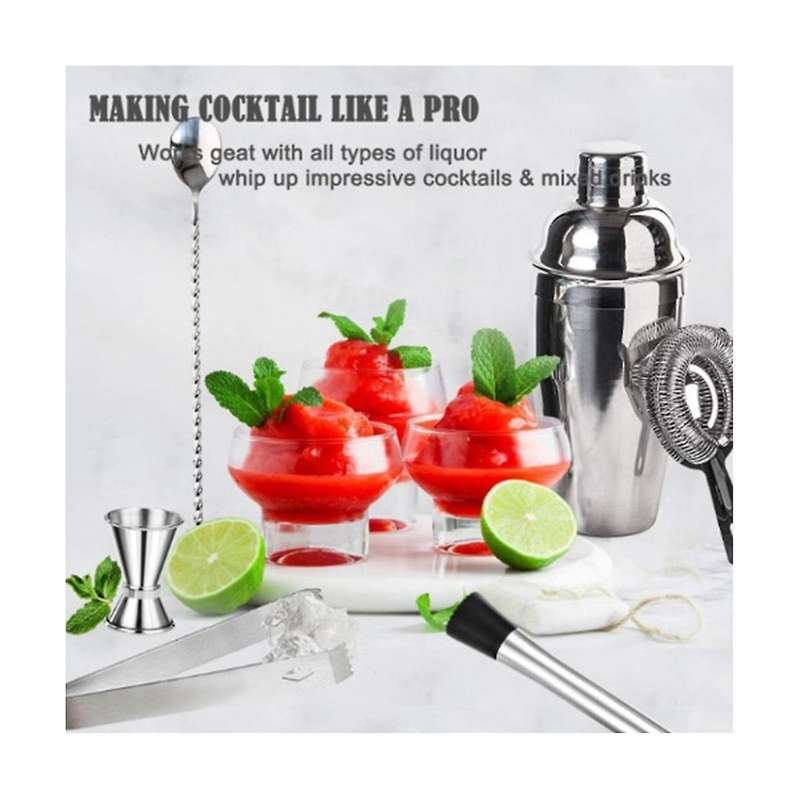 14pcs Cocktail Shaker Set Bartender Kit -stainless Steel Bar Tool for Diy Bartending Cocktails Acce