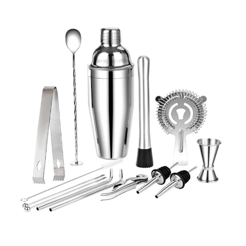 14pcs Cocktail Shaker Set Bartender Kit -stainless Steel Bar Tool for Diy Bartending Cocktails Acce