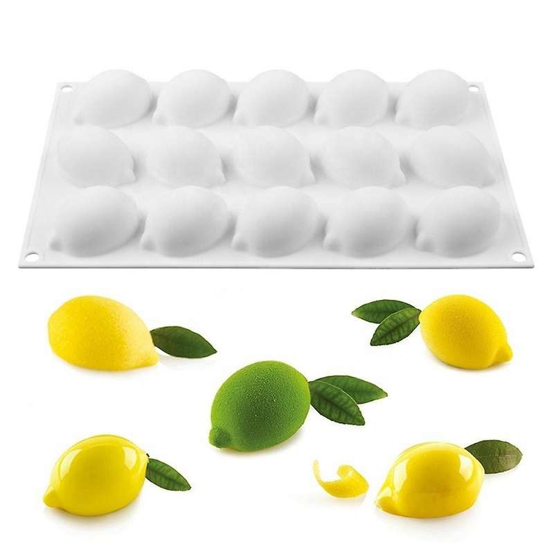 15 Cavity Lemon Shaped Fruit Silicone Mold Cake Mousse Cake Mold Baking French Dessert Cake Decorati