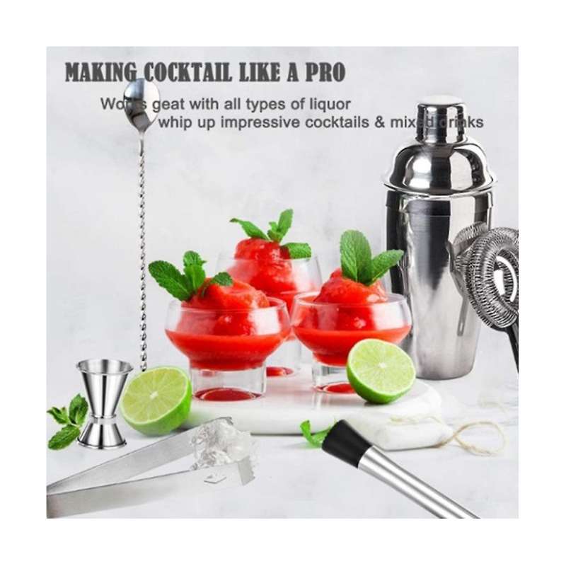 14-piece Cocktail Shaker Set Bartender Kit -stainless Steel Bar Tools for Diy Bartending Cocktails