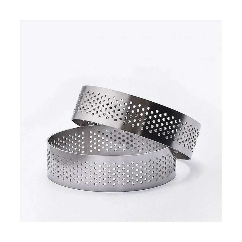 15 Pack Stainless Steel Tart Ring, Heat-Resistant Perforated Cake Mousse Ring, Round Ring Baking Do