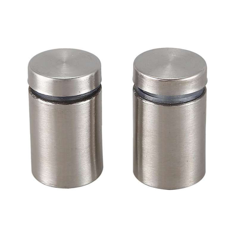 15 Pcs 19mm x 30mm Wall Mount Hardware Glass Standoff Nail Silver Tone
