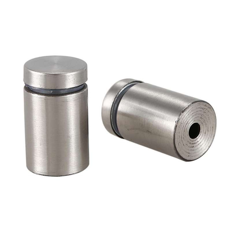 15 Pcs 19mm x 30mm Wall Mount Hardware Glass Standoff Nail Silver Tone