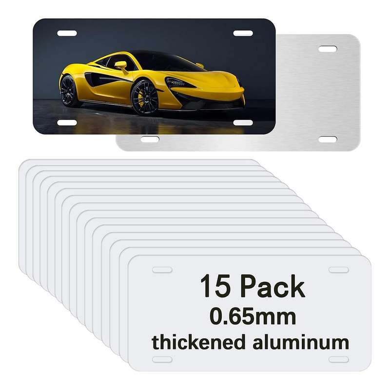 15 Pack Sublimation License Plate Blanks,metal Aluminum Car Tag White,thermal Transfer Diy Custom Pi