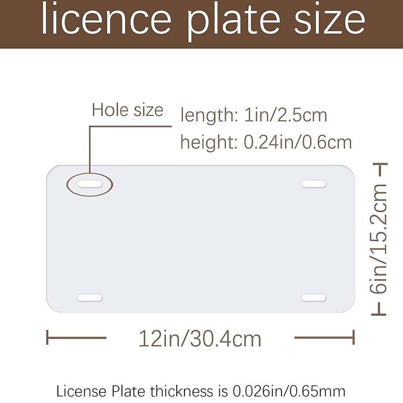 15 Pack Sublimation License Plate Blanks,metal Aluminum Car Tag White,thermal Transfer Diy Custom Pi