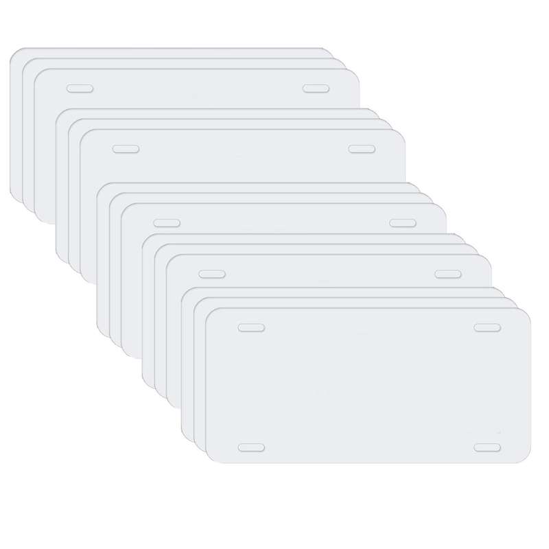 15 Pack Sublimation License Plate Blanks,metal Aluminum Car Tag White,thermal Transfer Diy Custom Pi