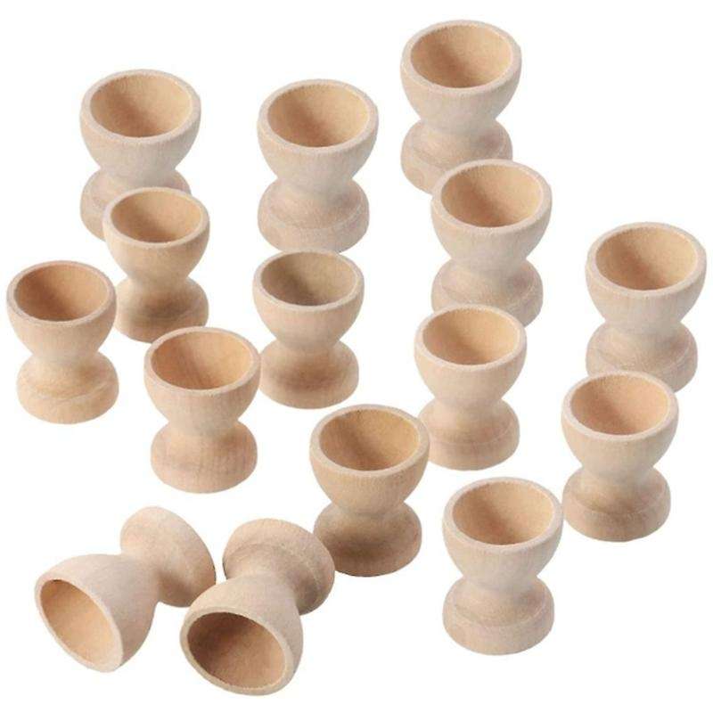 15 Pcs Easter Egg Holder Wooden Storage Egg Cups Stands Eggs Holding Cups Egg for Home