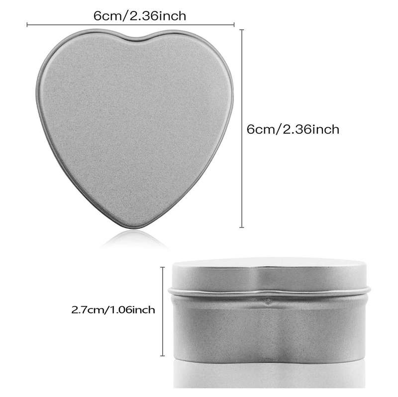 15 Pcss Heart Shape Metal Tins Candle Jars Candle Containers Candle Tins Empty Candle Jars for Cand