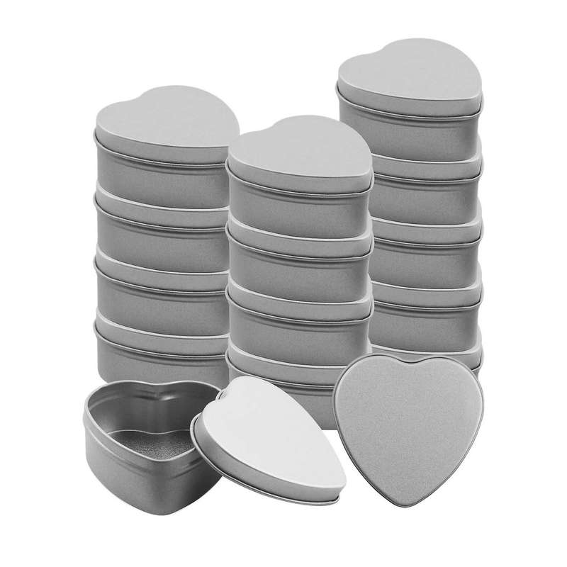15 Pcss Heart Shape Metal Tins Candle Jars Candle Containers Candle Tins Empty Candle Jars for Cand