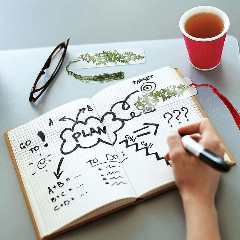 15 Pieces Blank Acrylic Bookmark DIY Bookmark Unfinished Acrylic Book Markers Ornaments for DIY Cra