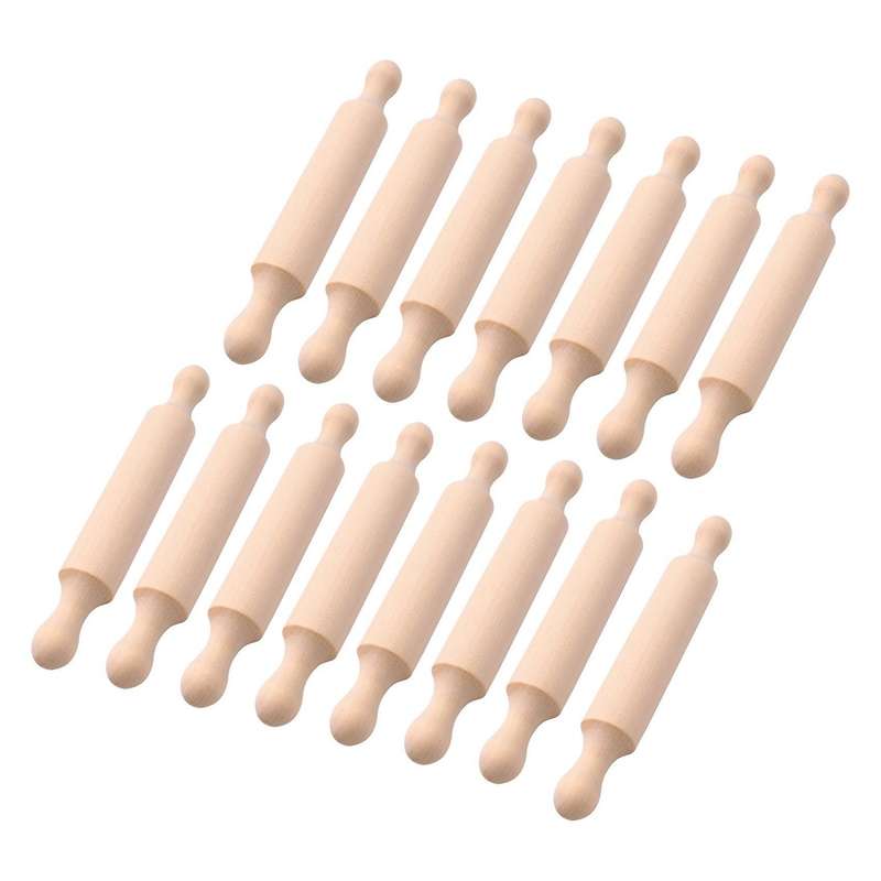 15 Pieces Wooden Mini Rolling Pin 6 Inches Long Kitchen Baking Rolling Pin Small Wood Dough Roller f