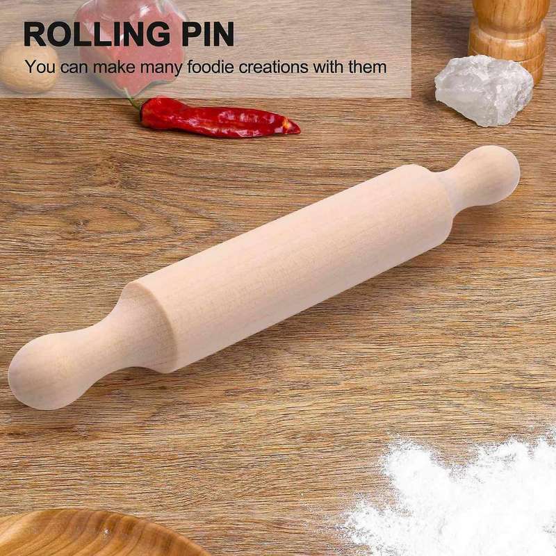 15 Pieces Wooden Mini Rolling Pin 6 Inches Long Kitchen Baking Rolling Pin Small Wood Dough Roller f