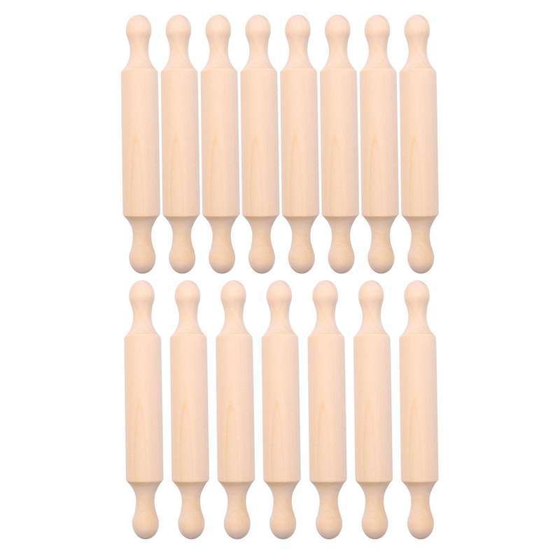 15 Pieces Wooden Mini Rolling Pin 6 Inches Long Kitchen Baking Rolling Pin Small Wood Dough Roller f