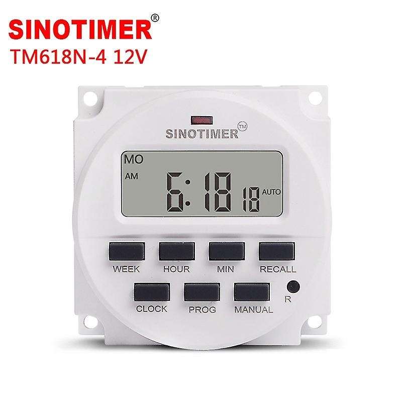 15.98 Inch LCD Digital Timer 12V DC 7 Programmable Time Switch TM618N-4