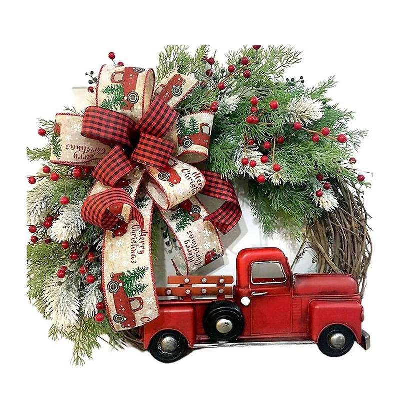 15.7 Inch Christmas Wreath Decor Garland Artificial Flower Wreath Perfect for Christmas and New Year