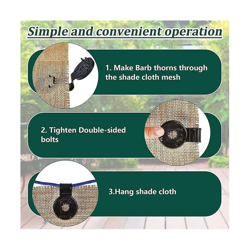 150 Pcs Clip Garden Tools Greenhouse Shade Cloth Fix Clamp Plastic Grommet Fence Netting Installati