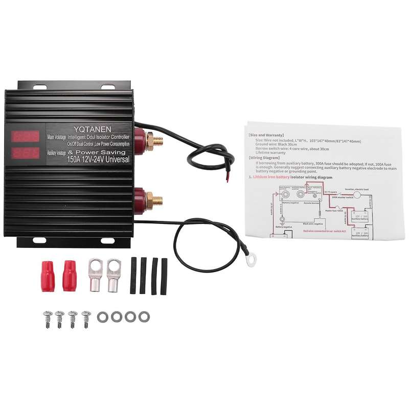150 Amp Battery Smart Isolator Universal 12V/24V Voltage Sensitive Relay for ATV, UTV, RV, Truck