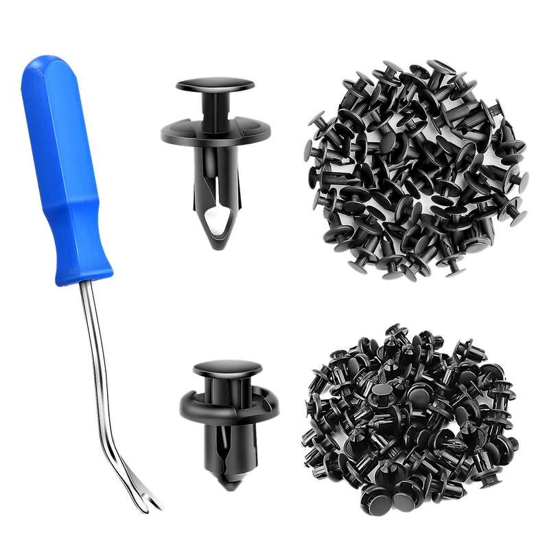 150 Pcs Push-Type Bumper Fasteners Rivet Clips-2 Sizes Universal Auto Clips & Fastener for Bumper Cl