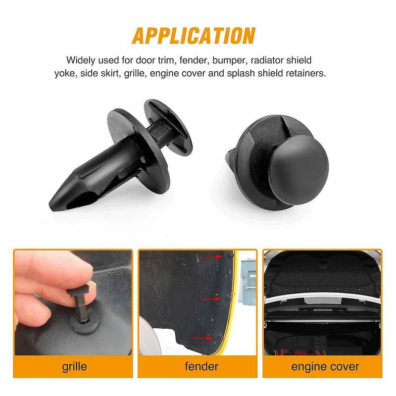 150 Pcs Push-Type Bumper Fasteners Rivet Clips-2 Sizes Universal Auto Clips & Fastener for Bumper Cl