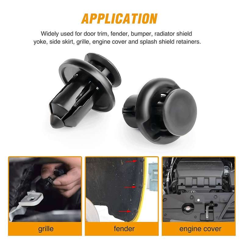 150 Pcs Push-Type Bumper Fasteners Rivet Clips-2 Sizes Universal Auto Clips & Fastener for Bumper Cl