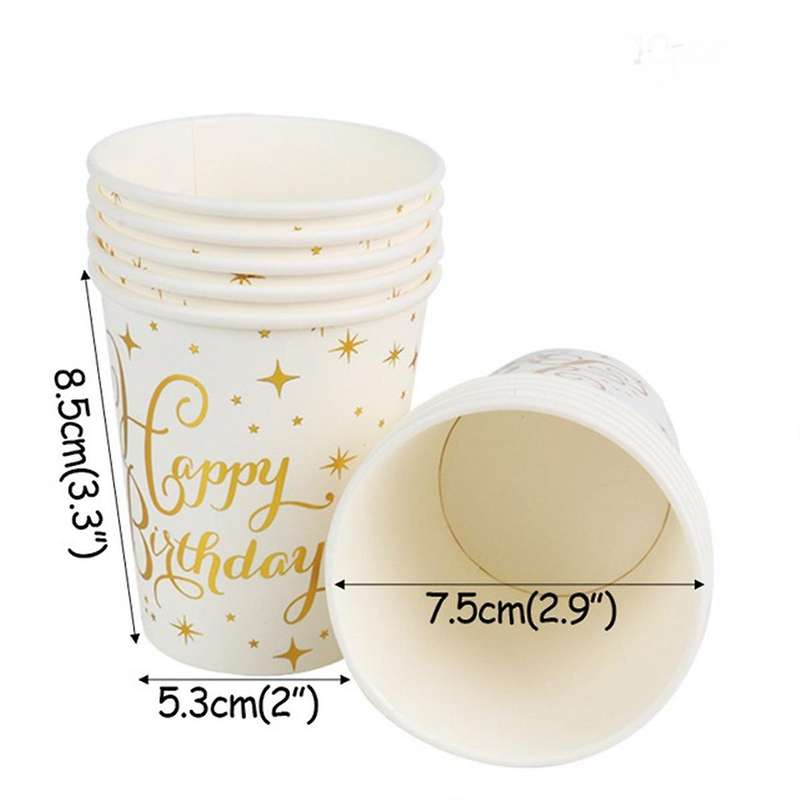 150 Pcs Happy Birthday ,Birthday Disposable Tableware Paper Cups Paper Plates Napkins Paper Tablewar