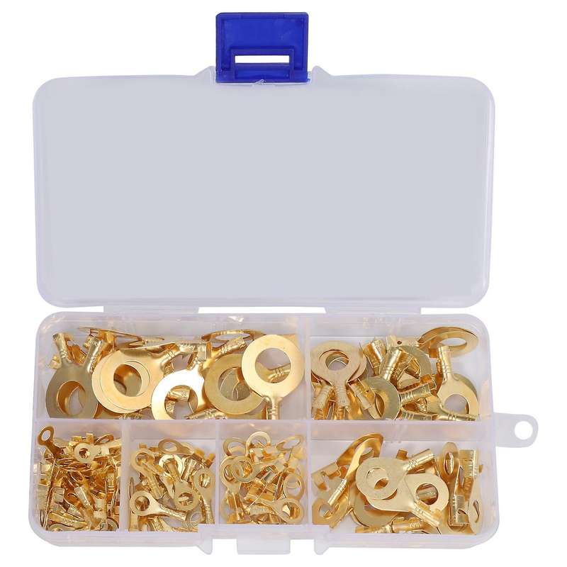 150 Pcs Cable Ring Terminal Ring Cable Lugs Copper Lugs Ring Terminals Connectors Crimp Cable Wire