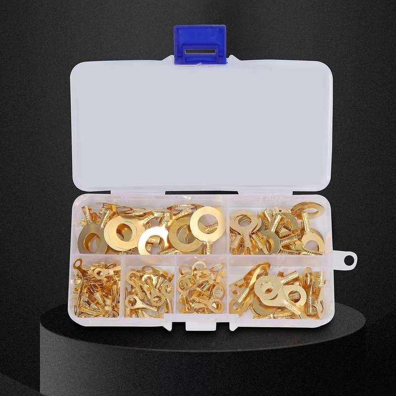 150 Pcs Cable Ring Terminal Ring Cable Lugs Copper Lugs Ring Terminals Connectors Crimp Cable Wire
