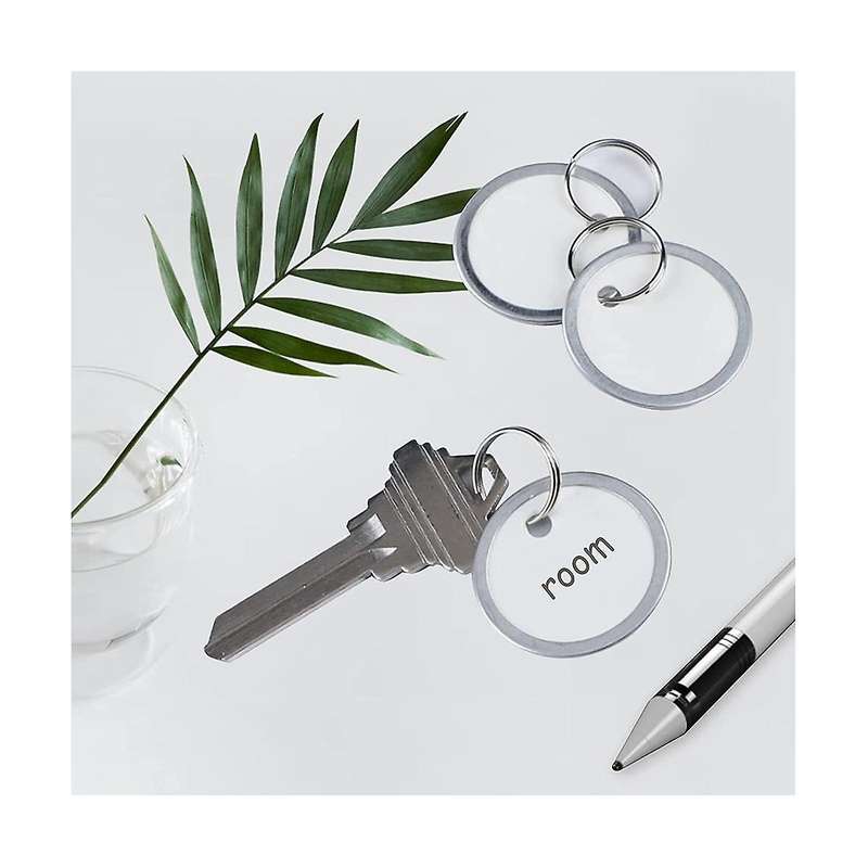 150 Pieses Metal Rim Tags Key Tags 1.57 Inch Round Paper Tags with Metal Rings for Car Keys and Doo