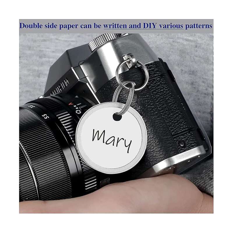 150 Pieses Metal Rim Tags Key Tags 1.57 Inch Round Paper Tags with Metal Rings for Car Keys and Doo
