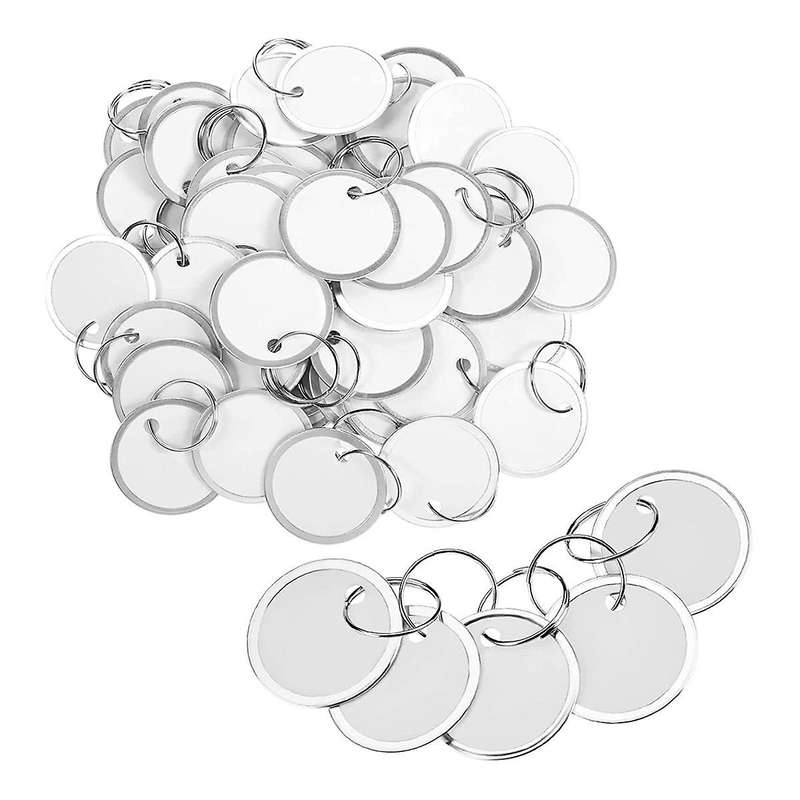150 Pieses Metal Rim Tags Key Tags 1.57 Inch Round Paper Tags with Metal Rings for Car Keys and Doo