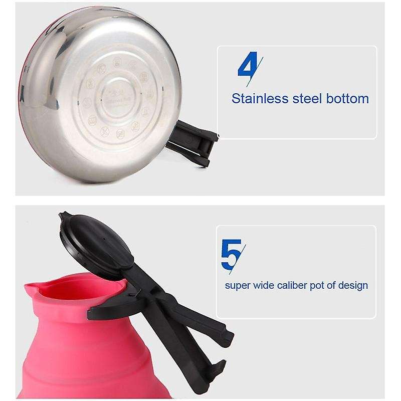 1500Ml Portable Silicone Collapsible Tea Kettle Outdoor Folding Kettle for Camping Travel Kettle