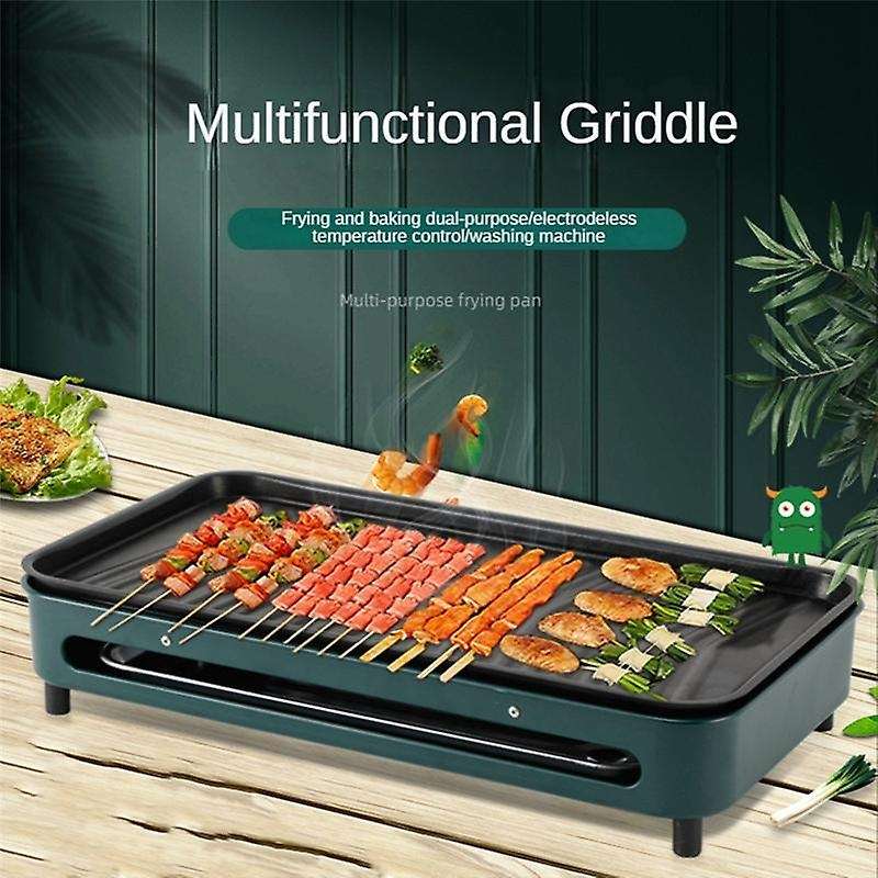 1500W Electric Grills Pan Korean BBQ Grill Non Stick Smokeless Barbecue Machine Rotisserie Roaster E