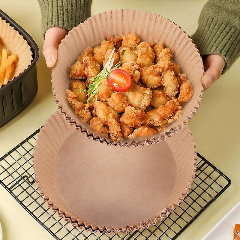 150pcs Air Fryer Parchment Paper Liners Non-stick Disposable Air Fryer Liners Basket Unperforated R