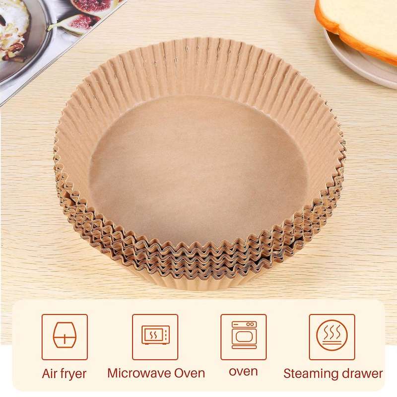 150pcs Air Fryer Parchment Paper Liners Non-stick Disposable Air Fryer Liners Basket Unperforated R