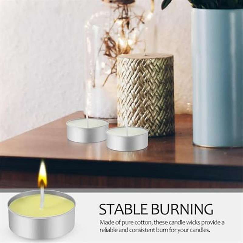 150pcs Aluminum Tea Lights Cups, Metal Tea Light Tins with 150 Pcs Candle Wicks Empty Candle for Ca