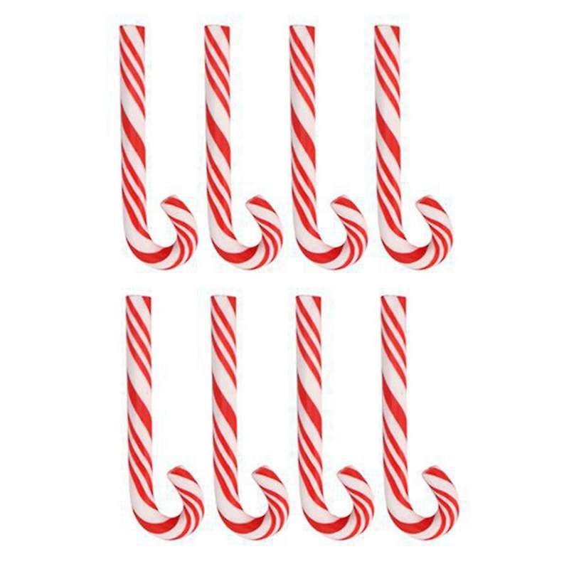 150Pcs Red and White Handmade Christmas Candy Cane Miniature Food Home Decor Clay Candy Cane