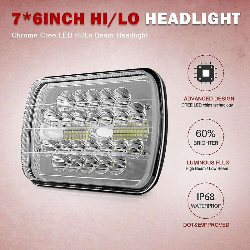 150W 7X6inch 5X7inch LED Headlight DRL for XJ W250 D350 Ram