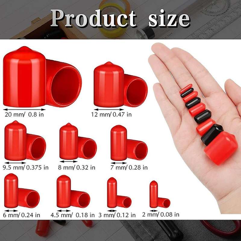 156 Pieces Flexible End Caps Bolt Screw Rubber Thread Protector Cover In 9 Sizes Form 2/25 to 4/5 I