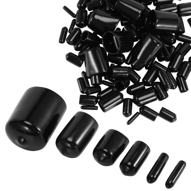 156 Pieces of Vinyl Elastic End Cap Bolts Screws Rubber Thread Protection Safety Caps 9 Sizes 2/25 t