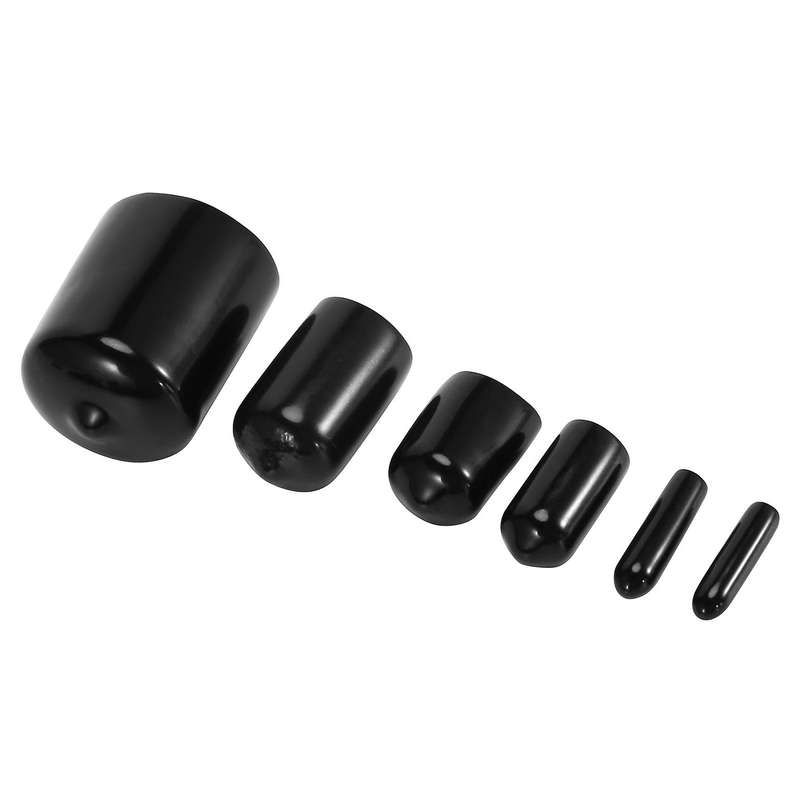 156 Pieces of Vinyl Elastic End Cap Bolts Screws Rubber Thread Protection Safety Caps 9 Sizes 2/25 t