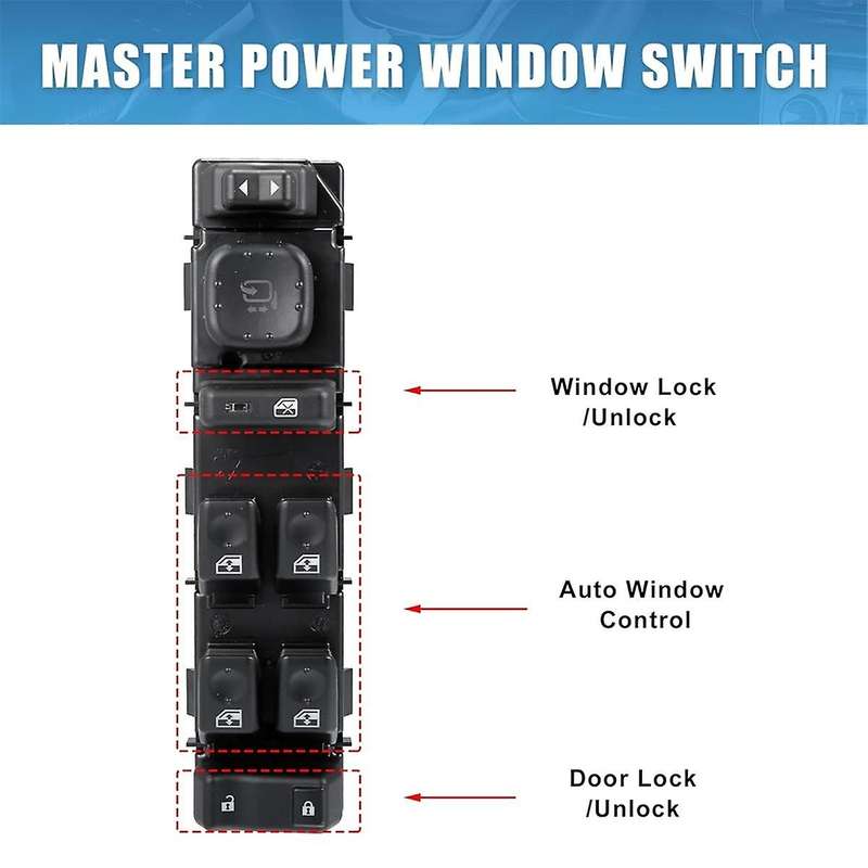 15883429 Car Front Driver Side Window Lift Switch with Folding Mirrors for H2 2005-2007