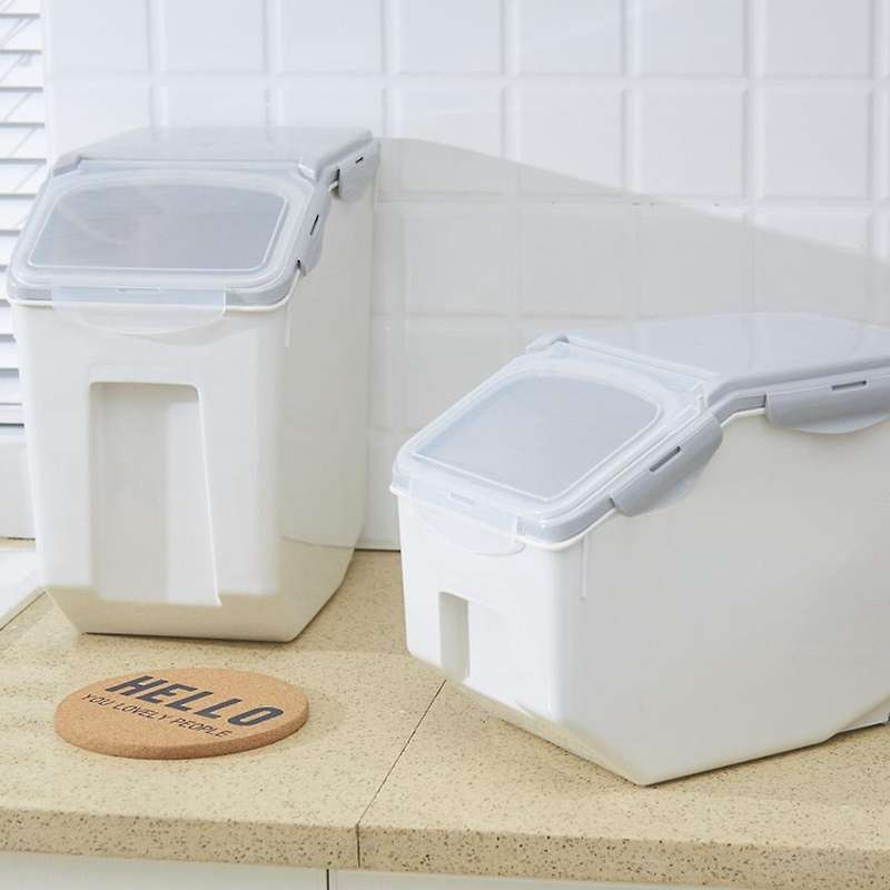 15kg Rice Storage Box Dispenser Cereals Storage Jar Pet Food Container Insect-proof Moisture-proof S