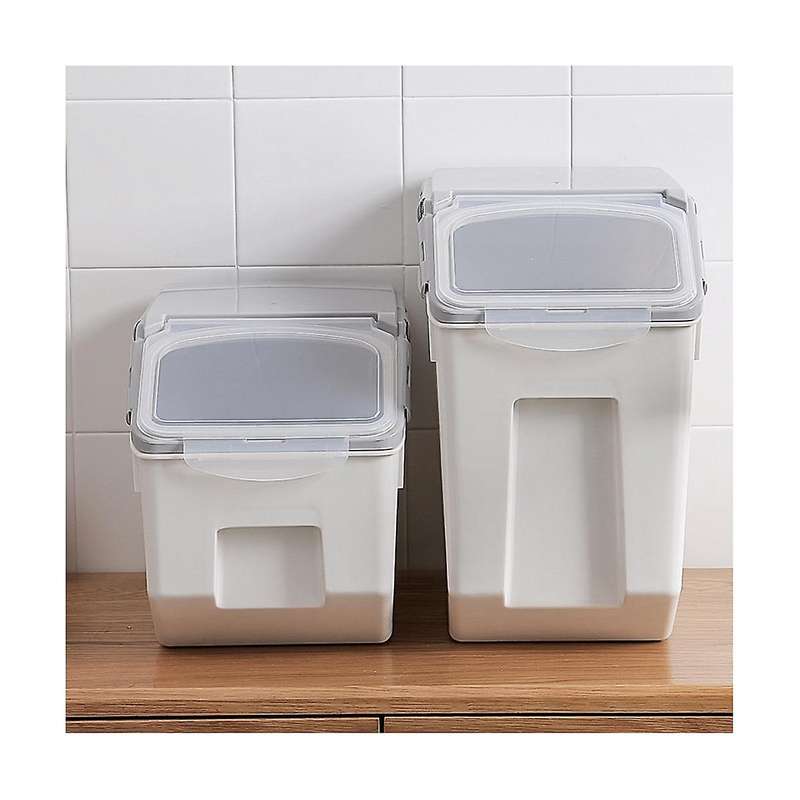 15kg Rice Storage Box Dispenser Cereals Storage Jar Pet Food Container Insect-proof Moisture-proof S