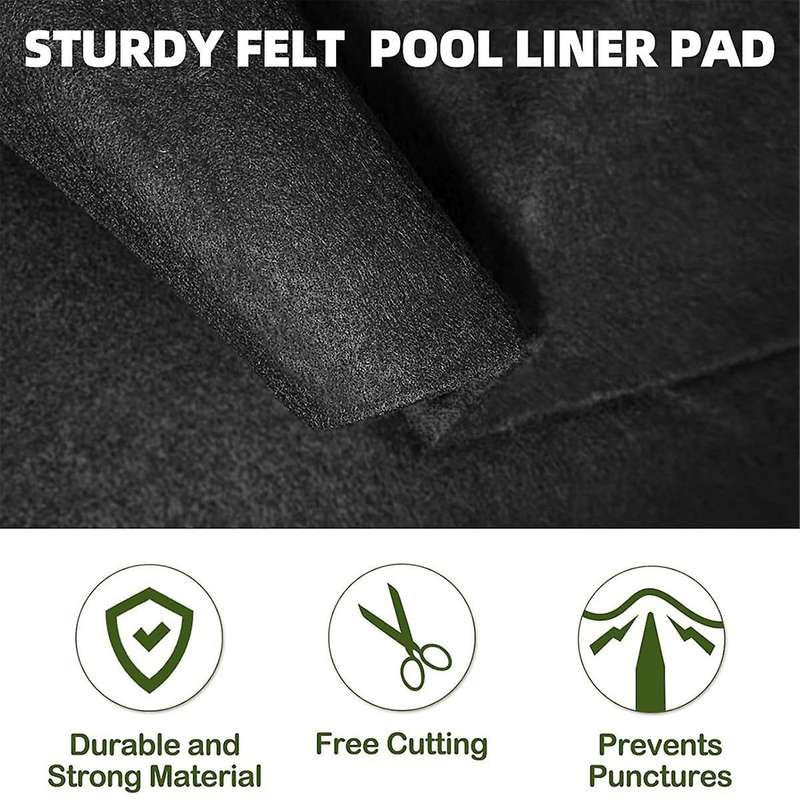 15Ft Pool Liner Pad for Above Ground Pool Liner Protects the Pool Liner From Rocks, , Glass and Oth