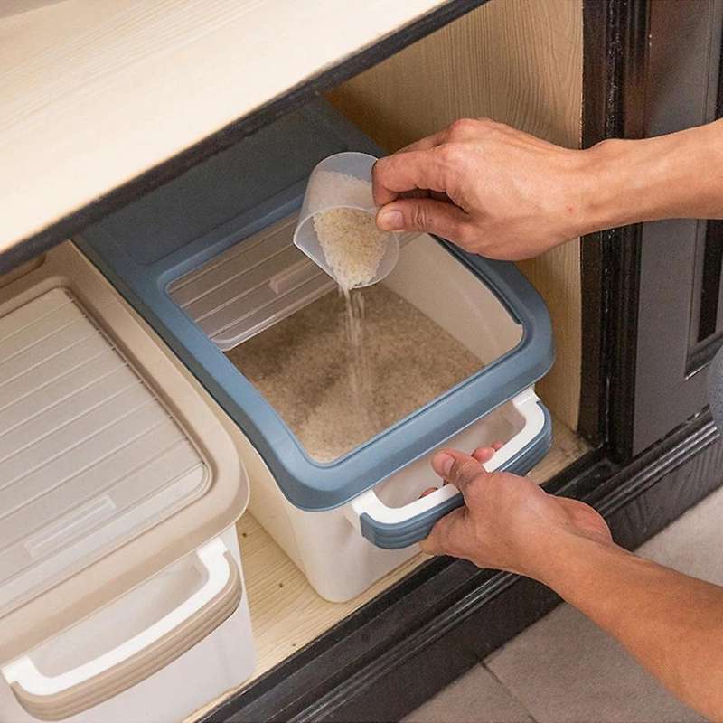 15Kg Rice Storage Box Grain Cereal Dispenser Flip Lid Food Organizer Container Rice Container Portab